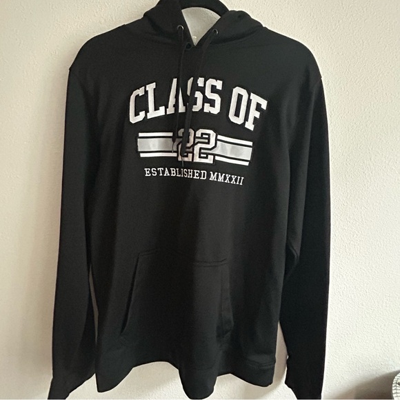 Jostens Other - Jostens Class Of 2022 Pullover Hoodie Size M Black Polyester Stretch Large Print